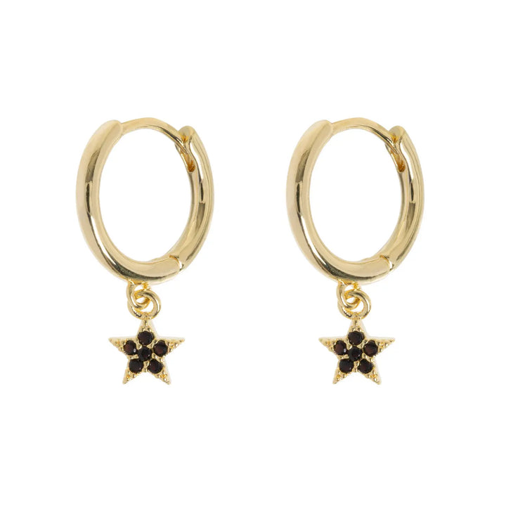 Elvira - Crystal Star Hoop Earrings