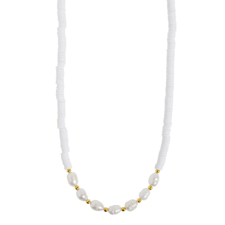 Zora - Pearl White Bead Necklace