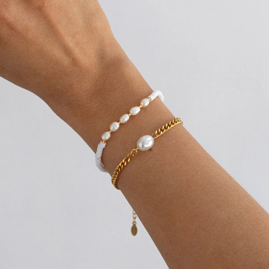 Estelle - Pearl Chain Bracelet Stainless Steel