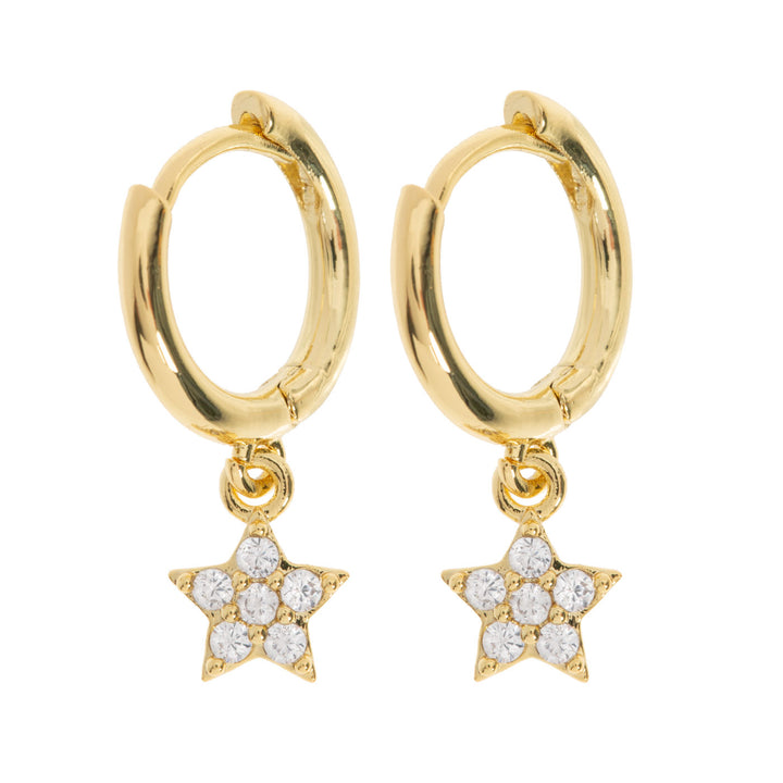 Sienna - Crystal Star Hoop Earrings