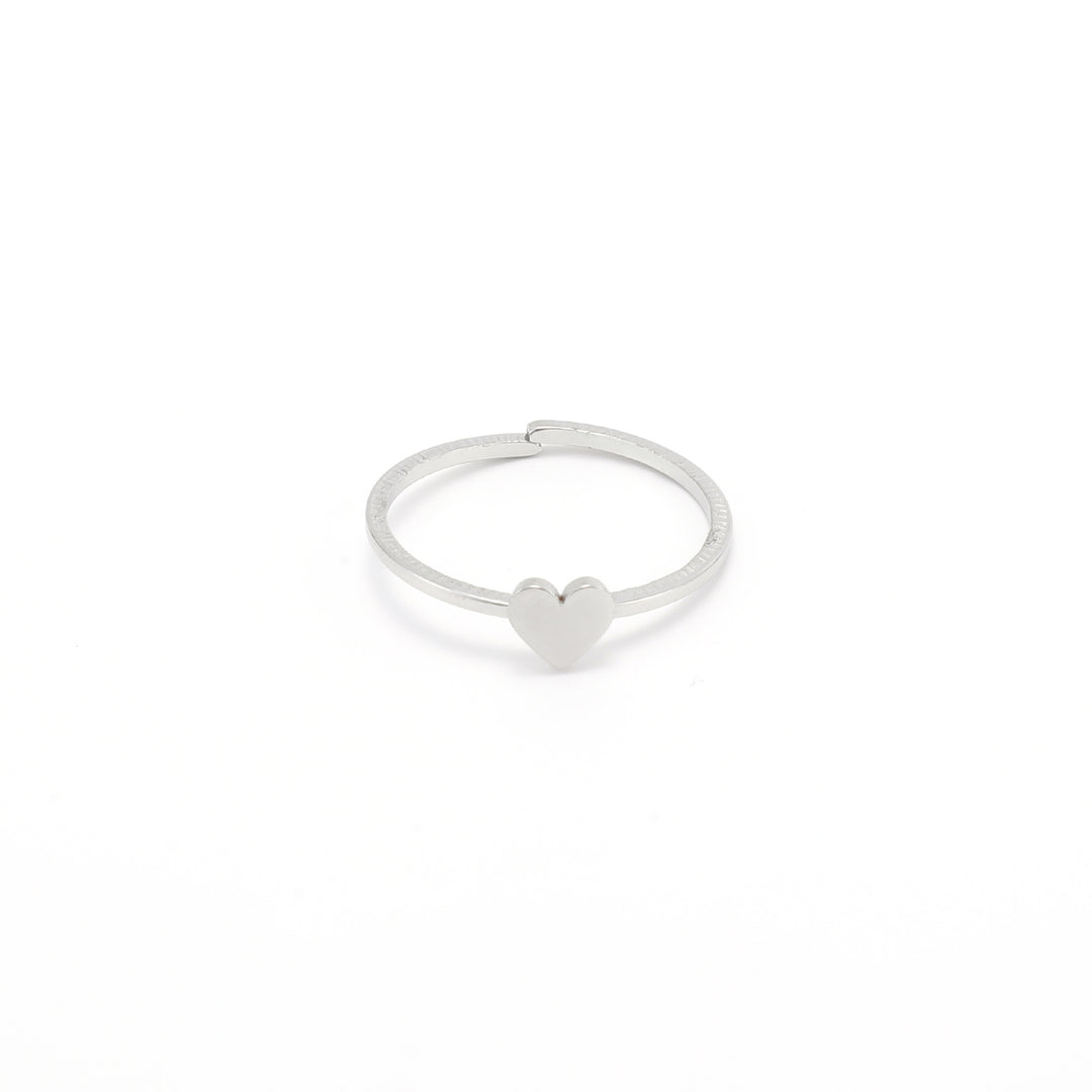 Stina - Delicate Hart Verstelbare Ring RVS