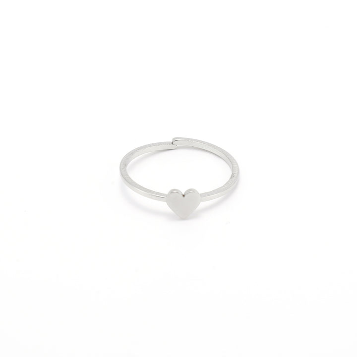 Stina - Delicate Hart Verstelbare Ring RVS