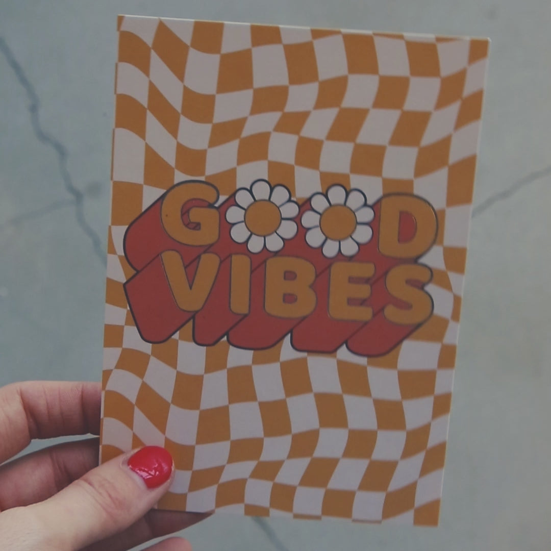 Good Vibes Retro-ansichtkaart