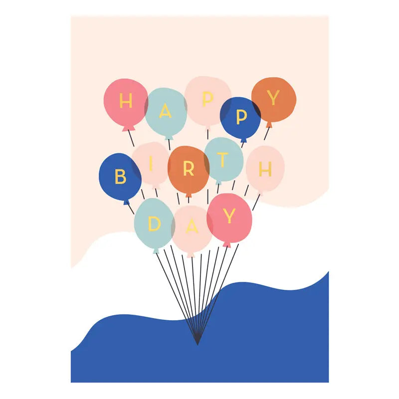 Happy Birthday Balloons Postcard