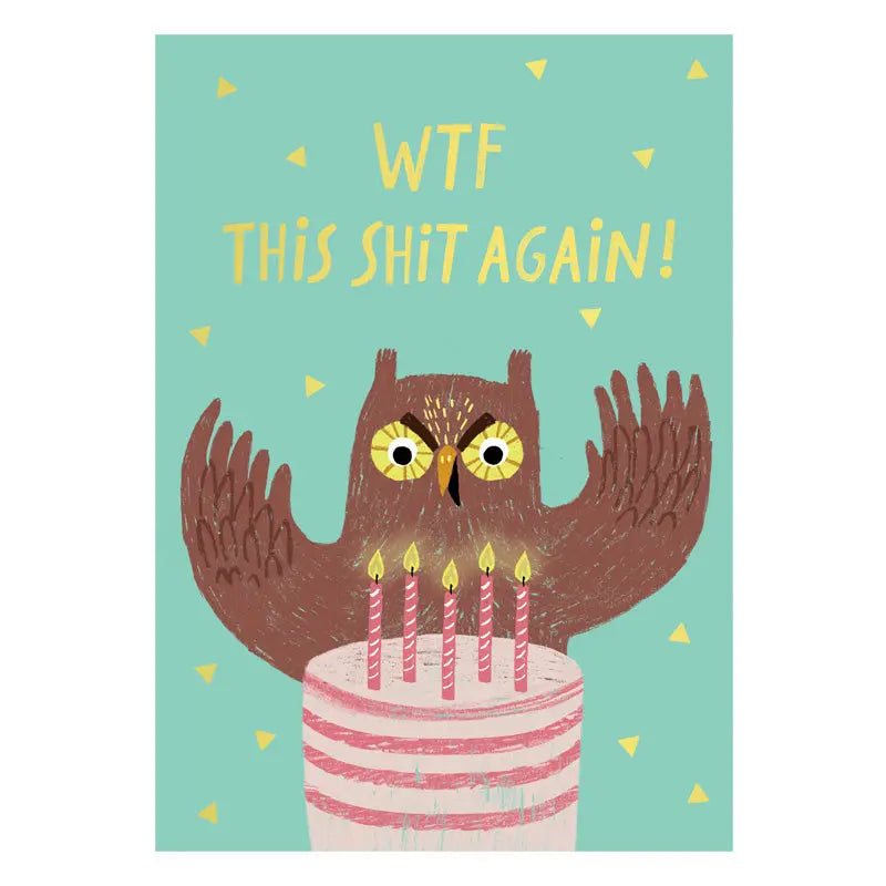 WTF Owl Postcard