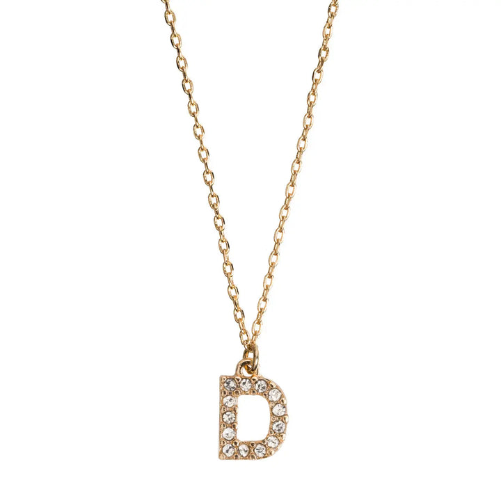 Crystal letter necklace D