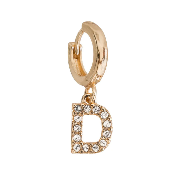 Crystal letter hoop D