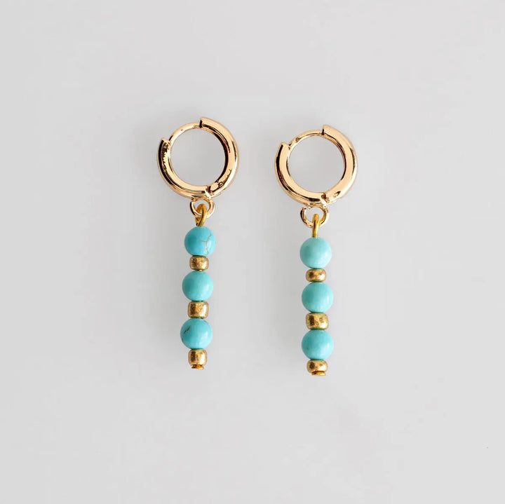 Turqoise Beads Hoop Earrings | Summer