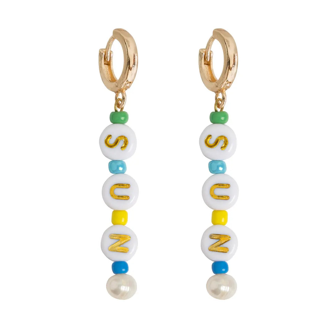 Bead Hoop Earrings SUN | Summer