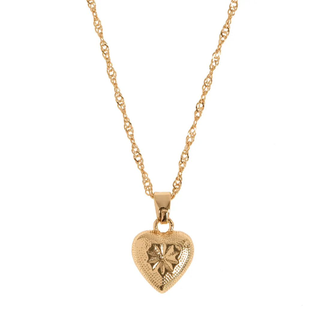 Heart Pendant Gold Twisted Chain | Cute