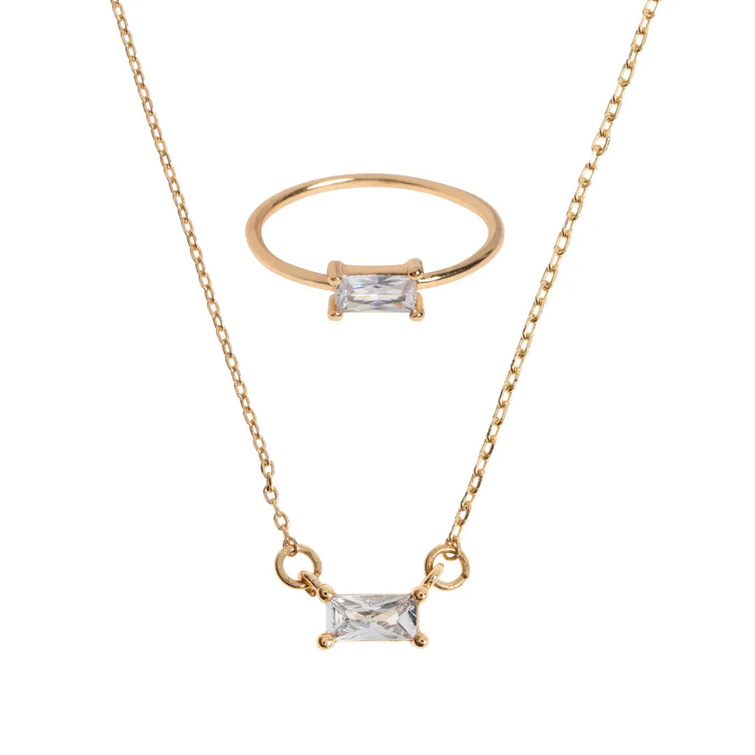 Crystal Set with Necklace and Ring